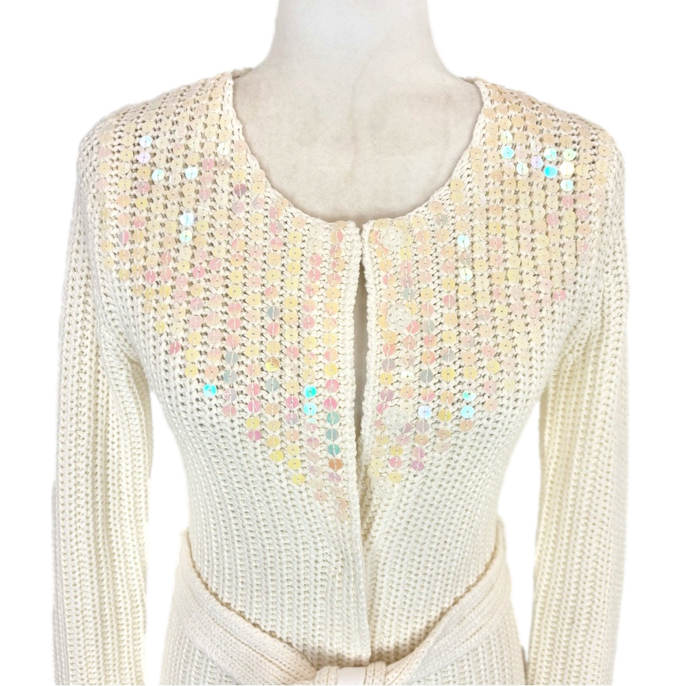 Naf Naf cream belted cardigan